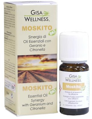 MOSKITO Sinergia di Oli Essenziali per Diffusore ad Ultrasuoni (Citronella, Lavanda, Geranio, Menta Piperita, Eucalipto), 100% Puri e Naturali per Aromaterapia