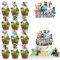 Dncvb 49pcs Miner Game Cake Topper, Pixel Cake Decorations Game Cupcake Toppers Game Themed Cake Toppers for Pixel Video Game Party Decorations Supplies