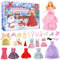 Adventskalender 2024 Kinder Mädchen Puppe Spielzeug-24 Tage Weihnachts Countdown Kalender Überraschungen Puppe Kleidung Füllung Weihnachten Dolls Geschenk mit Modische Puppe Kostüme Zubehör Haustieren