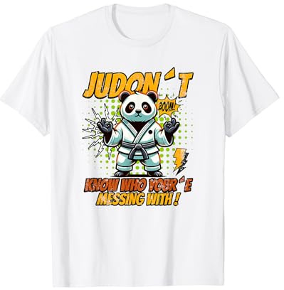 Panda in Judo Suit - Humorous Cartoon Design T-Shirt