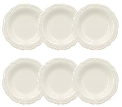 NOVASTYL - Lot 6 assiettes creuses charlotte 22cm en grès blanc - 2614536