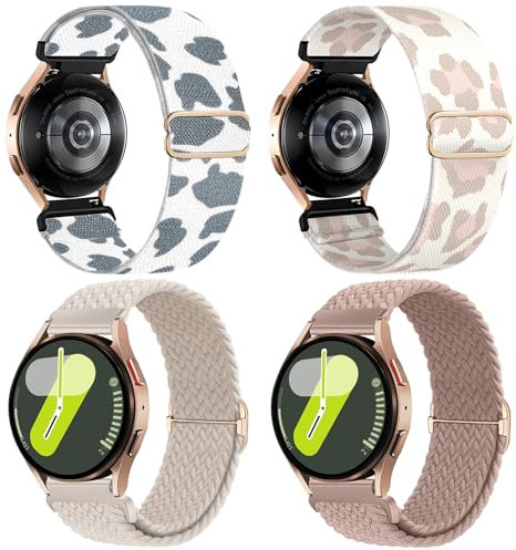 chinbersky 20 mm geflochtenes Nylon-Armband kompatibel mit Samsung Galaxy Watch 4/5/6/7 40 mm 44 mm/Galaxy Watch5 Pro/Watch 4&6 Classic/Active 2 40 mm 44 mm/Watch3 41 mm/Gear Sport/Gear S2 Classic