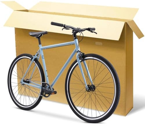 Large Double Walled Bicycle Carboard Box | Flat-Pack Packaging Box for Moving House | Strong Carry Case for TVs, Bikes & Artwork Cardboard Bike Box for Air Travel | Guitar Shipping Box with 2 Handles