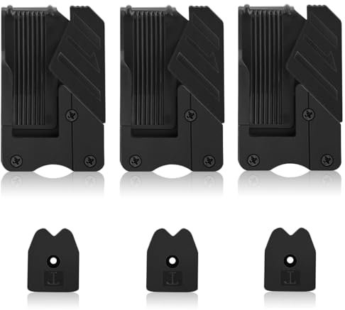 3 Stück Clip-on Werkzeug Gürtelclip, Universal Maßbandhalter Clips für Gürtel Quick Lock Maßband Halterung Werkzeuggürtelhalter für Maßband (Schwarz)