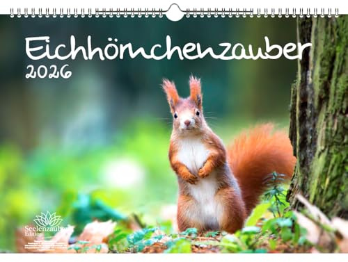 Eichhörnchenzauber DIN A3 Kalender für 2026 Eichhörnchen - Seelenzauber