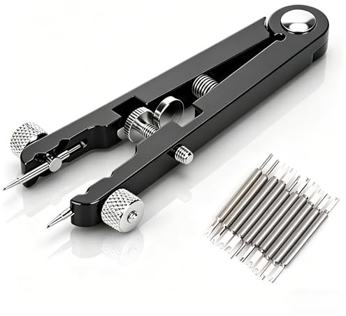 Outil de Pince pour Bracelet de Montre, Barre à Ressort Pince Montre en Acier Inoxydable, Outil Bracelet Montre avec 8 Embouts Robustes de 1,0/1,2/1,4/1,6 mm, pour des Réparations Précises