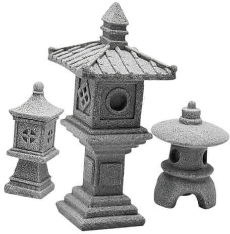 Gatuida Steinpagode Turm Statue Zen Garten Dekoration Miniatur Pagode Landschaftsdekor Gartendekoration Bonsai Versteckhöhle Aquarium