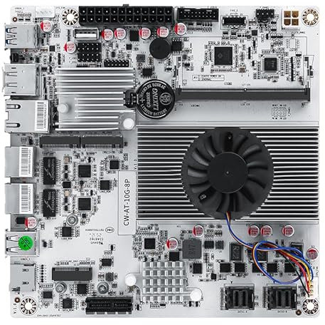 1 carte mère NAS 10 G, 2 i226-V 2,5 G, 3 LAN, 8 x SATA3.0 (2 x SFF 8643), 2 x M.2 NVMe, 1 x DDR5 PCI-E x4 Slot USB3.2 + Type-C 10 Gbp Soft Router ITX Carte mère M.2 E_Key WiFi HDMI/DP1.4 Prend en