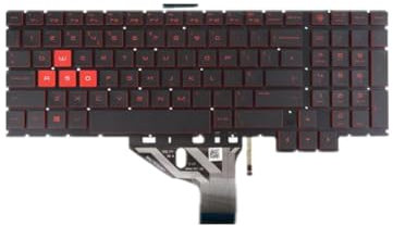 fqparts Laptop Keyboard for HP Omen 15-ax000 ax100 ax200 Black UK English Layout
