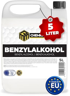 MRM CHEMICALS - Benzylalkohol 99,9% - 1 x 5L – Hochreines Lösungsmittel & Harz-Verdünner – Für Epoxidharz, Resin, Lacke, Farben, Klebereste – Industrie, Labor, Handwerk