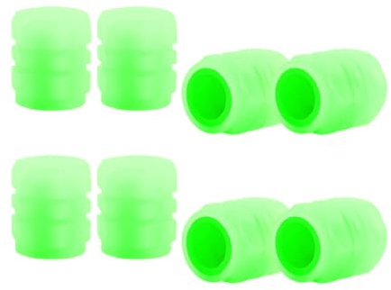 Leuchtende Ventilkappen 4 Stück Ventildeckel, Universelle Fluoreszierende Autoreifen-Ventilkappen, Reifenventilkappen, Ventildeckel Reifenventil-Kappen Pkw SUV Motorrad Fahrrad (Grün-8pcs)