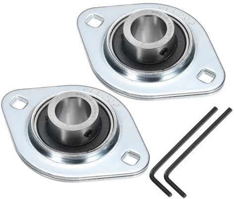 QUARKZMAN 2 Stück SBPFL202-10 Lagerungen 5/8 Bohrung Lager Einheiten Stahl Flansch Montiertes Lagergehäuse Mit Schraubenschlüssel ABEC 3