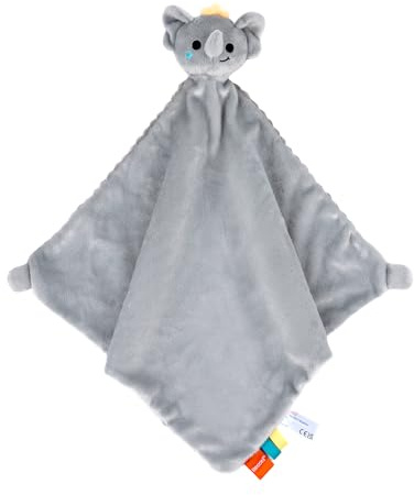 HECCEI Schnuffeltuch Baby, Weiches Schmusetuch & Plüschtier für Neugeborene ab 0 Monaten+, Waschbares Kuscheltuch für Jungen und Mädchen Geschenk zur Geburt (Snackyphant (Large))