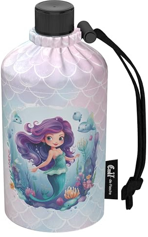 Emil Glas Trinkflasche Nixe – isolierte Kinderflasche für Kindergarten & Schule, auslaufsicher, schadstofffrei für Mädchen und Jungen (0,3l)