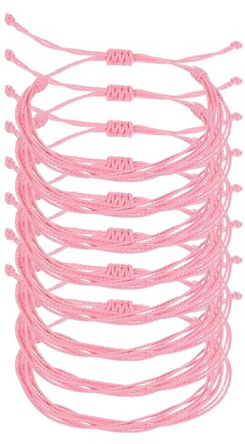 sourcing map Braided Rope Bracelet, Adjustable Woven String Bracelets Boho Waterproof Wax Rope Anklets Stylish Accessory for Women Men
