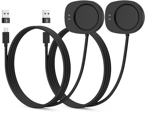 Astorgos 2 Pack Base de Carga Tipo C para Amazfit T-Rex 3/3 Pro/Balance 1/2/Helio Strap, Cargador Magnético con Cable de Carga 3.3FT/1M y Adaptadores USB C a USB