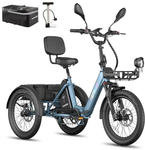 Fafrees F20 Mate II E Bike Dreirad für Erwachsene 25AH 48V Pedelec [ Offiziell ] Elektro Fahrrad Senioren 250W, Herren 3 Rad Damen 25km/h, klappbar Elektrofahrrad Ebike 65N.m, elektrisch Trike IPX5