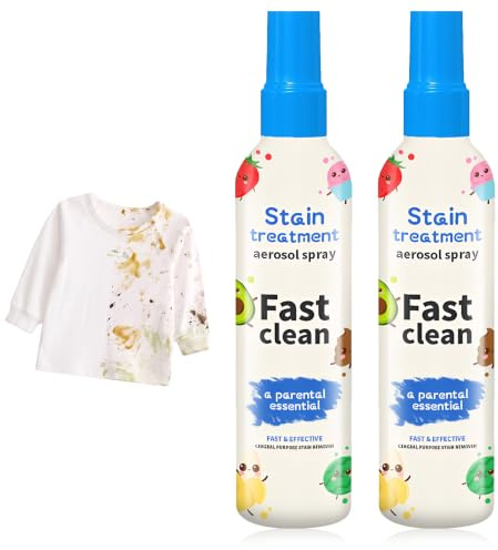 2PCS Stain Remover Spray for Clothes, Stain Treater Spray, Deep Cleaning, Fast & Effective, Gentle on Fabrics, Portable Bottle