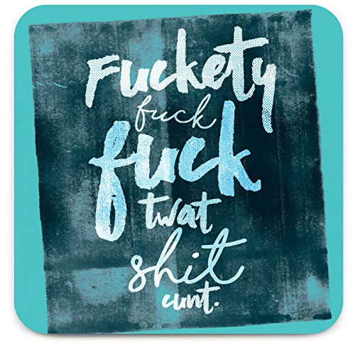 Brainbox Candy - Funny Rude 'F*ckety F*ck Coaster' - Small Gift Ideas For Him Her - Friends Birthday - Housewarming Present - New Home Gift - Funny Gifts For Women Men