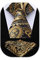 HISDERN Herren Krawatte Blumen Paisley Krawatte & Einstecktuch Set Gold Braun