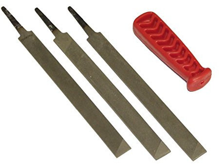 RocwooD 3 x Flat File For Chainsaw Saw Chain 150MM & Handle To Sharpen Depth Gauge