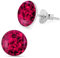 Monster Piercing Epoxy Clover Multi Fuchsia Kristall Stein Runde 925 Sterling Silber Ohrstecker
