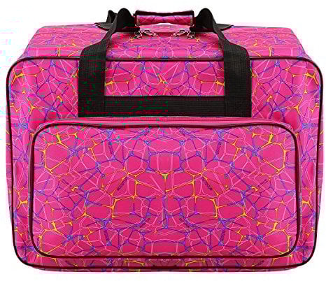 Sac fourre-tout en toile imperméable pour machine à coudre Grande capacité Sac de rangement pour machine à coudre Sac de voyage Portable Sac à main Sac de transport rembourré avec poches et poignée