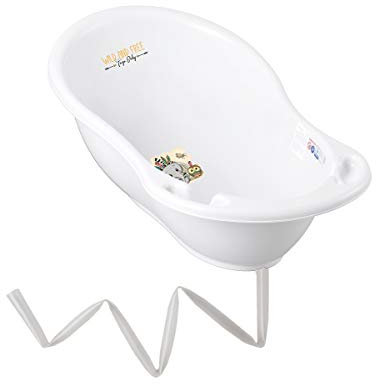Mon Mobilier Design Baignoire bébé thermomètre Blanc Elephant 86 cm + Tuyau