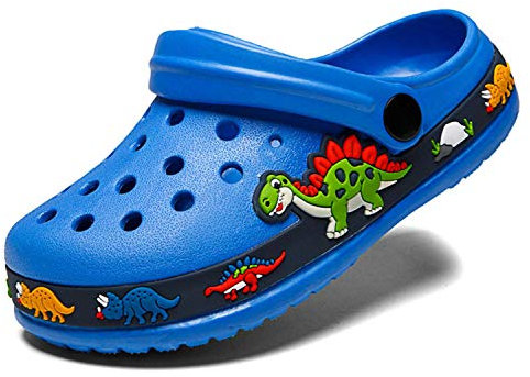 Enfant Sabots Mules Fille Garçon Sandales de Plage Sandales Clog Chaussons Pantoufles de Jardin Été Antidérapant Chaussons Intérieur et Extérieur Dinosaure 26