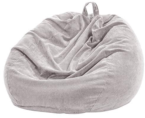 Nobildonna Sitzsackstuhl für Kinder und Erwachsene, nur Bezug (Keine Füllung) für Sofa-Stofftiere, 110 x 89 cm(Hellgrau)