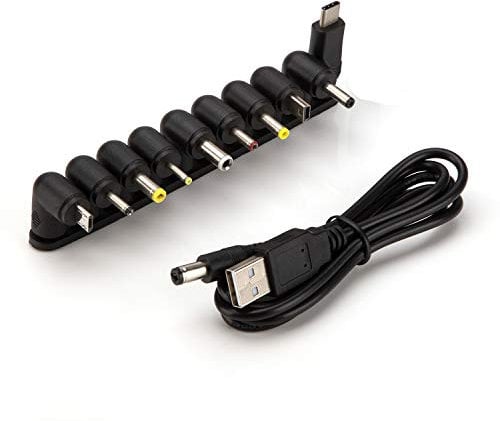 Aukru 5V universal Konverter Multi Stecker USB Kabel auf DC Hohlstecker Adapterkabel 5,5 x 2,1mm zu 11 Steckers für Verschiedene elektronische Geräte
