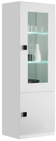 AltoBuy Columbus - Vitrine 1 Porte (Gauche ou Droite) Laquée Blanc
