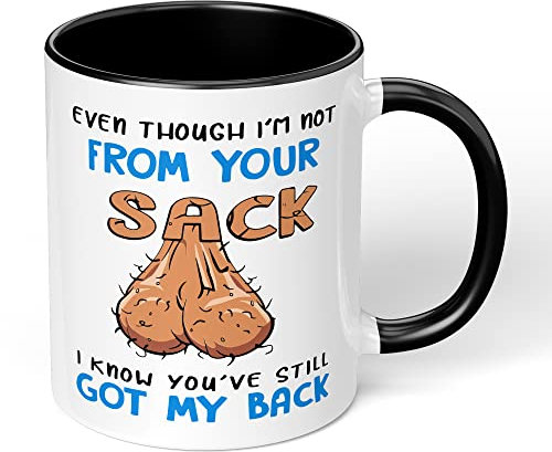 Print Maniacs Fathers Day Mug Gift Stepdad Christmas Birthday Dad Not from Your Humor Funny (Blue Text/Black Fill)