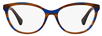 RALPH by Lauren Ra7133u Universal-Brillenrahmen für Damen, halbrund, verschreibungspflichtig, Gestreifte braune blau-demo-Linse