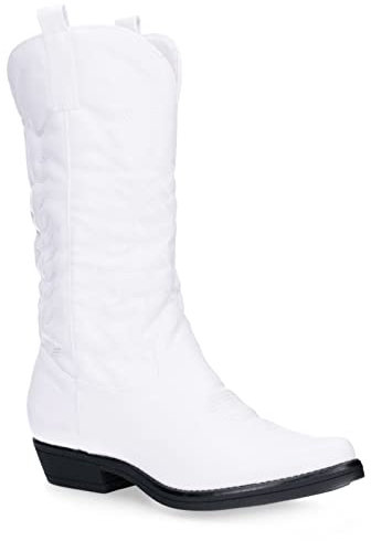 Toocool - Stivali Donna Texani Cowboy Western camperos Scarpe Inverno 2C8X9003 [36,Q8X5732-2 Bianco]