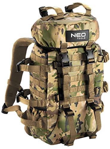 NEO TOOLS Touristenrucksack 84-325, Fassungsvermögen 30 Liter, Cameo-Farbe, verstellbare Seitengurte, 2 Taschen, Polyester 600D