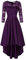 KOJOOIN Women Lace Dress Crew Neck 3/4 Sleeve Midi Dress 50s Vintage A-line Dinner Prom Dress for Party Cocktail Purple-3/4 Sleeves L