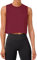REORIA Damen Crop Tops Workout Tops Lose Ärmellose Cropped Muscle Tank Open Back Shirts Weinrot M