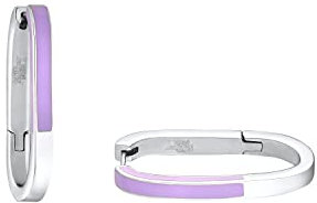 s.Oliver Creolen Edelstahl Damen Ohrschmuck, 2,5 cm, Lila, Kommt in Schmuck Geschenk Box, 2035000