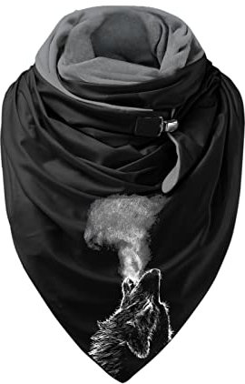 Dreieck Schal Damen Winter Warm Knopfschal Flauschiger Halstuch Schal Vintage Schlupfschal Kuschelig Herbst dreieck Loop schal Wintermode Druck Wickelschals