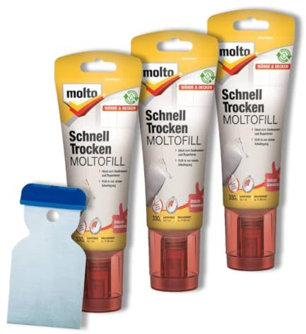 3x Moltofill Reparaturspachtel Schnelltrocken mit Metallspachtel