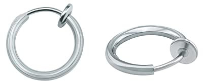 Ohrringe Vintage, Frauen Edelstahl Nicht-Piercing-Ohrringe Rund 1,2 X 10mm Silber