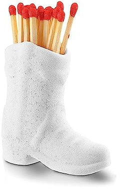 Qivine Streichholzschachteln, Cowboy Boot Basteln Streichholzhalter Blanko 7 x 7 x 3 cm Klein Weiß Keramik Deko Streichholzbox für Schlafzimmer Weihnachtsdekoration, ohne Streichhölzer