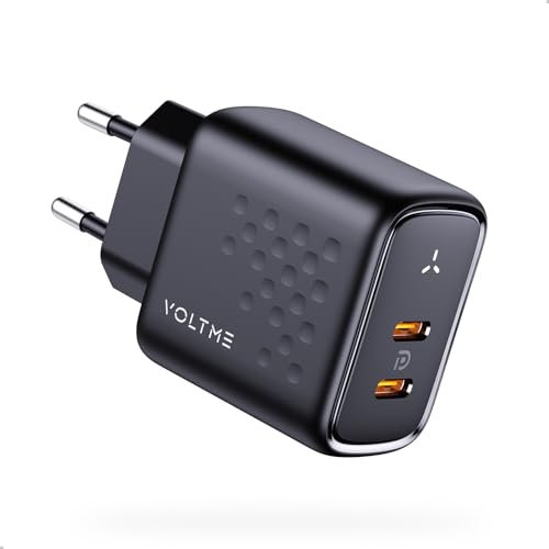 VOLTME USB C Ladegerät, 45W 2-Port Sicher Schnellladegerät Netzteil Adapter Mehrfach PD 3.0 Charger Power Netzteil Kompatibel mit iPhone 16 Pro Max 15 14 13 12 11 SE XS XR iPad Samsung Huawei, Handys