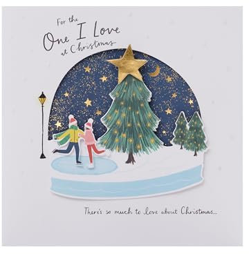 UK Greetings Weihnachtskarte für den Liebsten, Eisbahn-Design