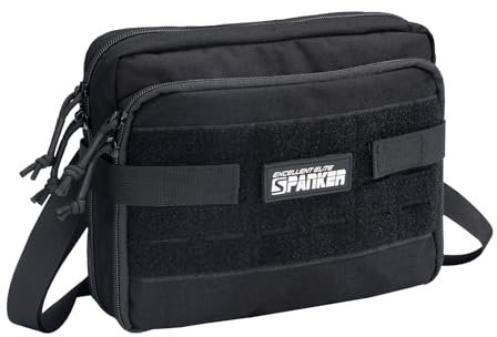 EXCELLENT ELITE SPANKER Taktische EDC Admin Tasche EMT Utility Tasche Taktisches Nylon Gürteltaschen Taktisch Nylon Medizinische Tasche mit Gurt(BLK)