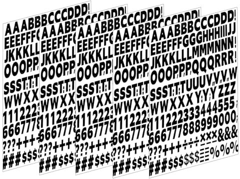 5 Hojas Letras y Números de Ropa para Planchar 830 Piezas de Letras Números de Transferencia de Calor de Tela Parches de Letras Lavables para Camisetas Deportivas Manualidades DIY (Negro)