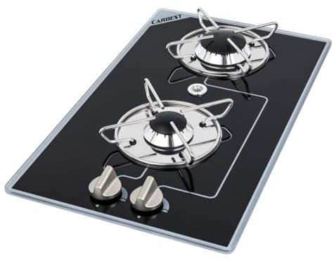 Gaskochfeld 2-flammig Einbau Kochfeld Campingkocher 30mbar Zündsicherung Einbaukochfeld Camping Gaskocher