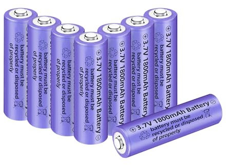 8PCS 3.7V 1800mAh Battery for Wireless Microphone, Desk Lamp Electric Toys Remote Control Mouse Calculator Razor Keyboard Household Appliances Solar Light Rechargeable Battery