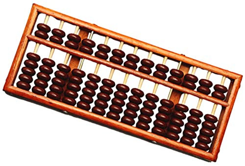 AWHAO 13 Colonnes de Perles de Bois Chinoises, Boulier Arithmétique, Outil de Calcul, Fabrication Exquise, 7 Perles par Rangée, Collection éducative, Perles Jaunes